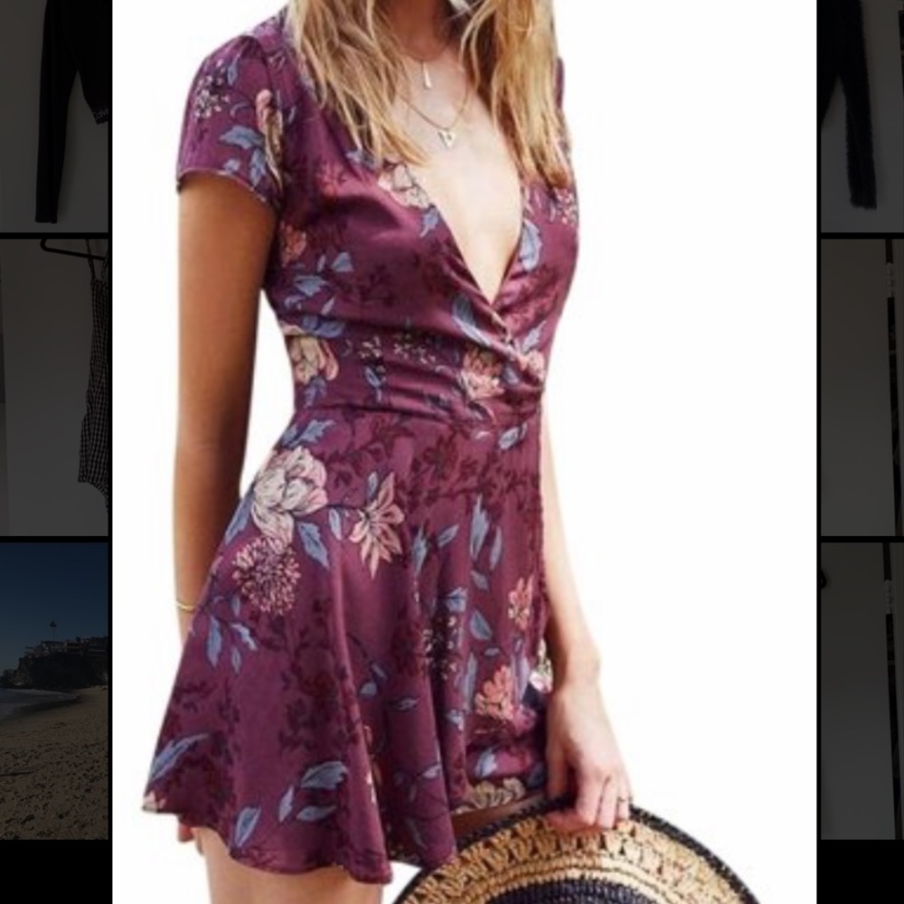 kimchi blue maroon floral romper